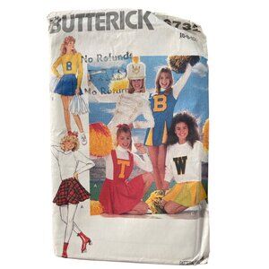 Butterick 6732 Misses Cheerleader Costume Sewing Pattern Sizes 6 8 10 1988 UNCUT
